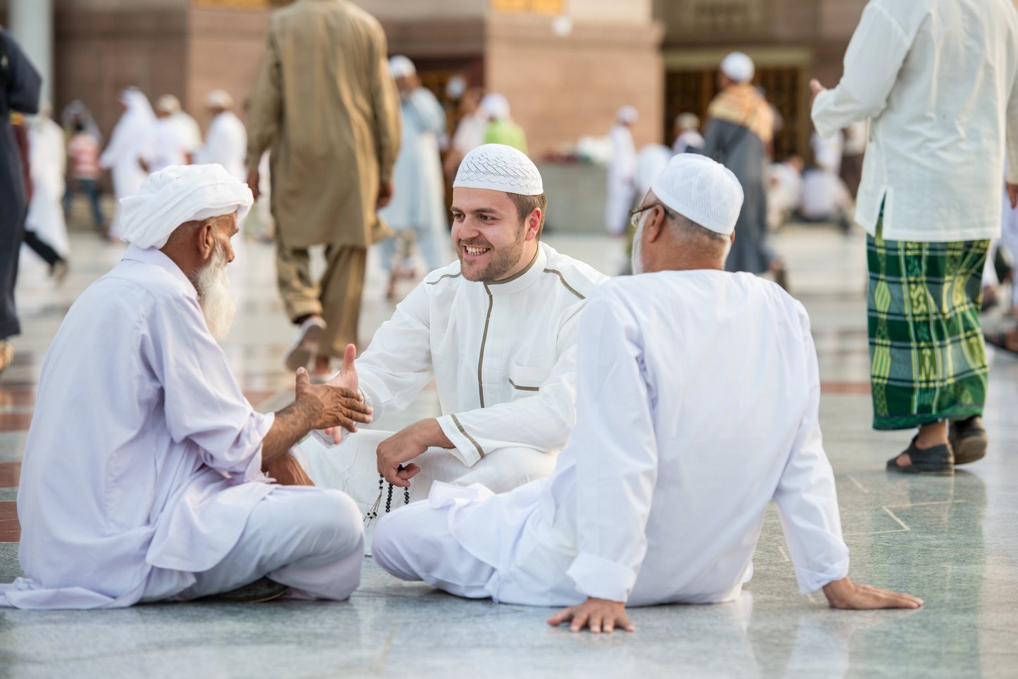 Small Group of Muslim Men Sitting and Talking